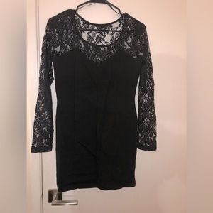 Black dress lace sleeve